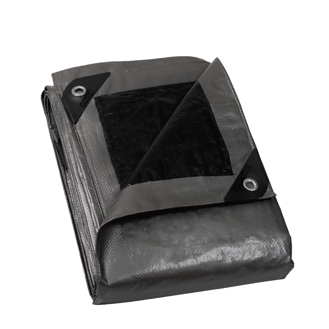 GUARD SHIELD Abdeckplane mit Ösen Wasserdicht 2m x 2m Grau Silberfarben/Schwarz Multifunktionale Pol