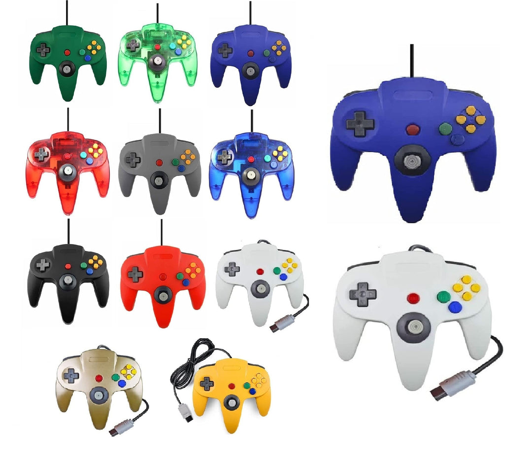 2 Controller Für Nintendo 64 N64 Farbe nach Wahl Kabelgebunden Gamepad Joypad (Blau/Weiss), Blau/Wei