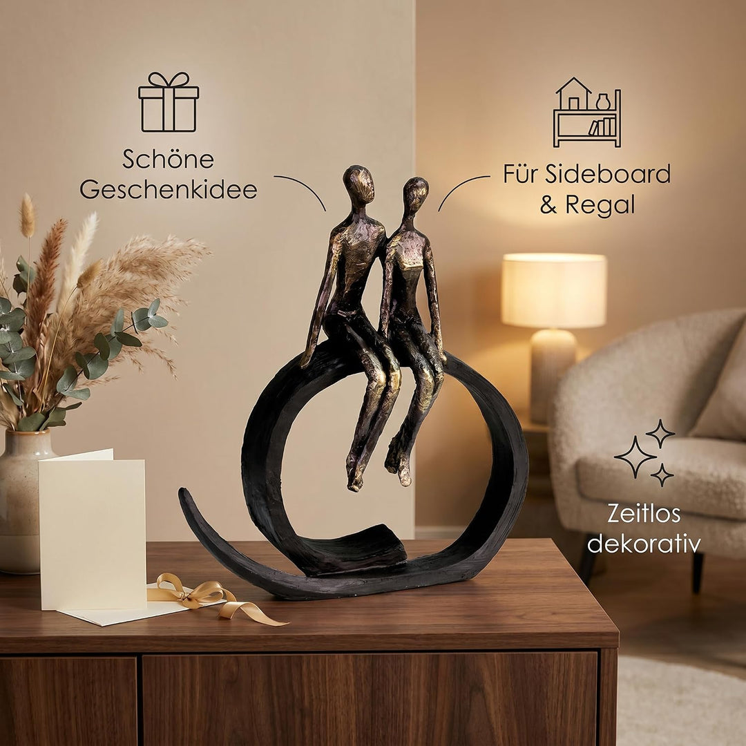 Casablanca Deko Skulptur Figur - Liebe &amp; Partnerschaft - Höhe 35 cm Höhe 35 cm Bronze, Schwarz, Höhe