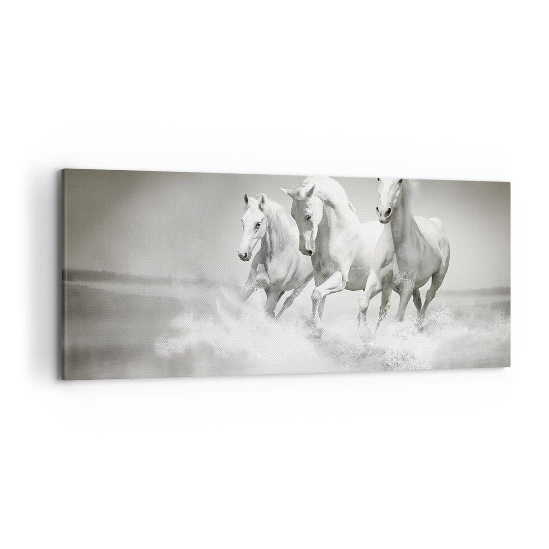 Wandbilder Dekoration Wohnzimmer Bauernhof pferde galopp freiheit Panorama Bilder auf Leinwand 120x5