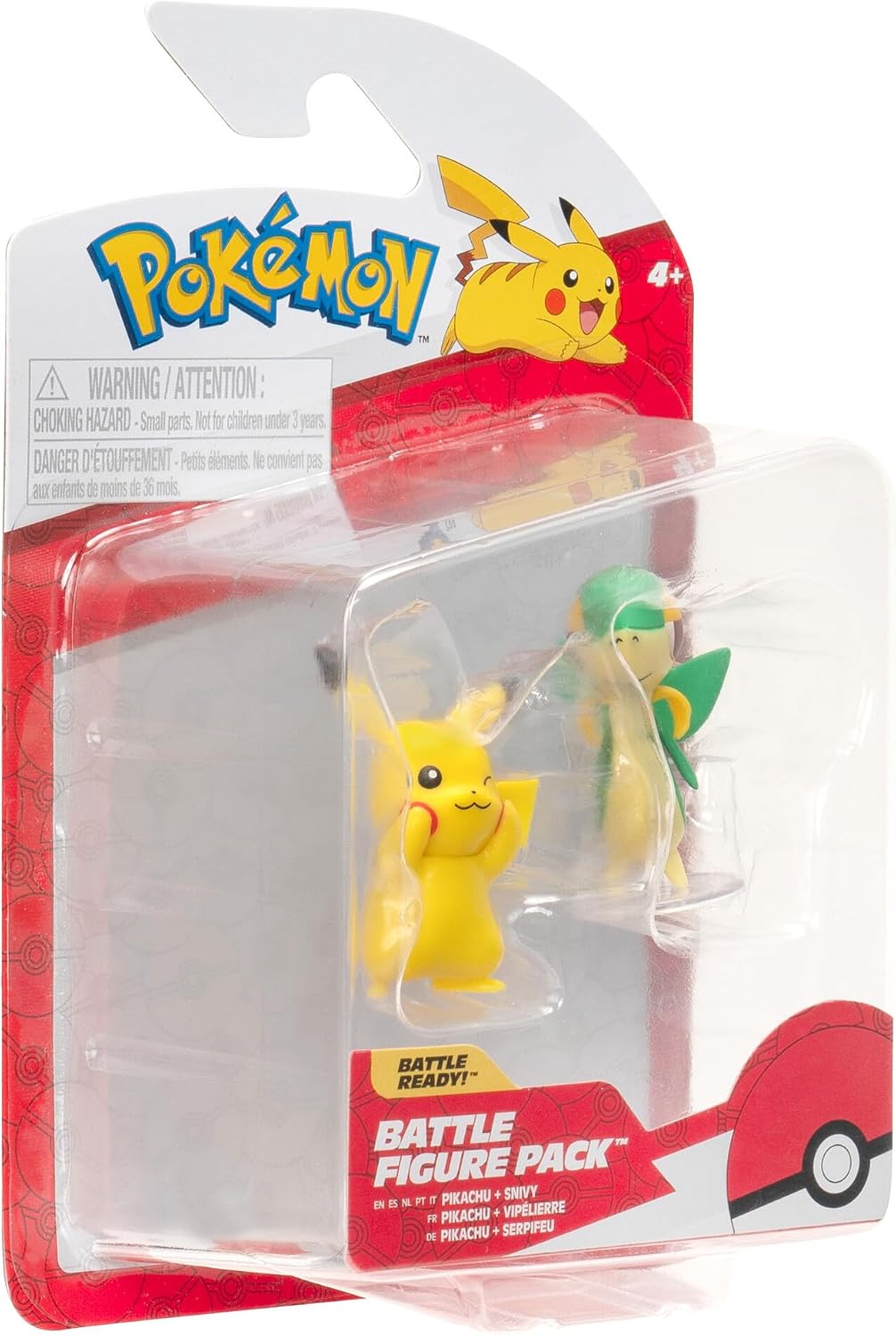 Pokémon PKW4066 - Battle Figure Pack - Pikachu, Serpifeu, offizielle detaillierte Figuren, je 5 cm P