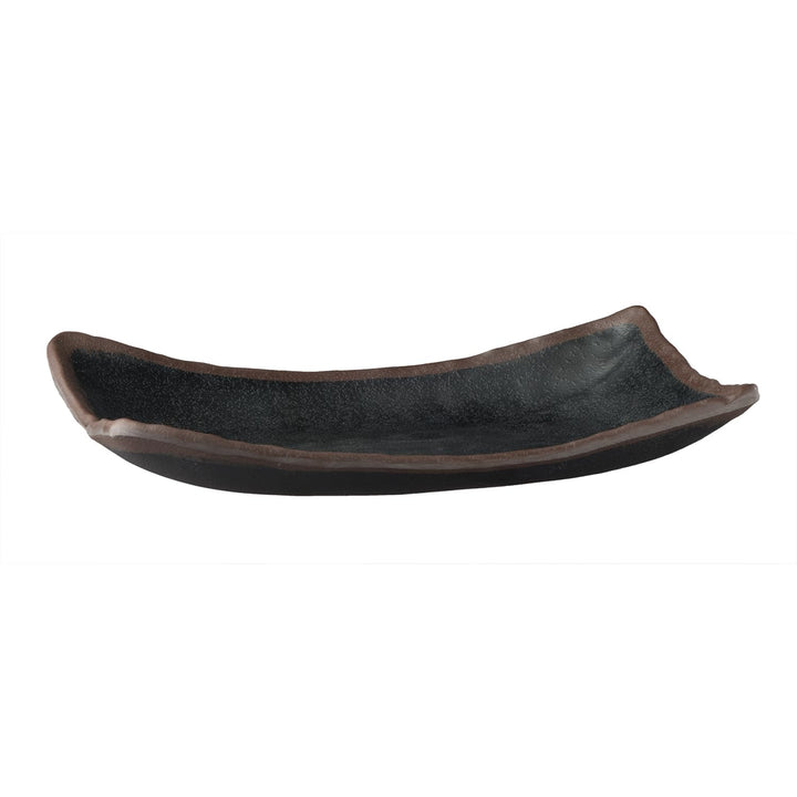 APS 84106 Tablett MARONE, 26,5 x 16,5 cm, Höhe 4 cm, Melamin, schwarz, mit braunem Rand 265x 165x 40