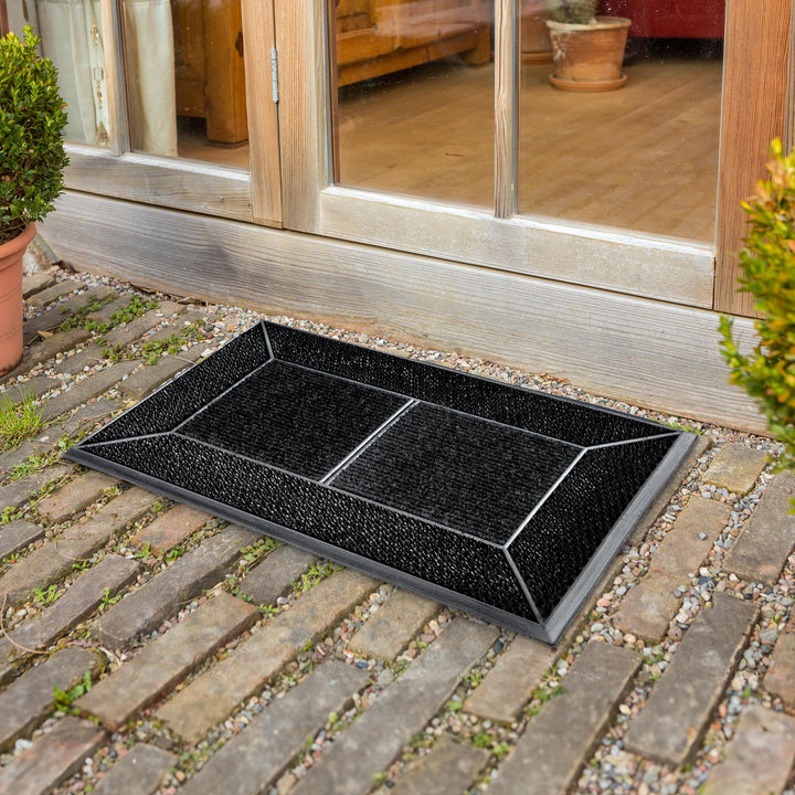 Fussmatte aussen rutschfest wetterfeste Fussmatte 45x75cm Streifen anthrazit Streifen Anthrazit (Rec