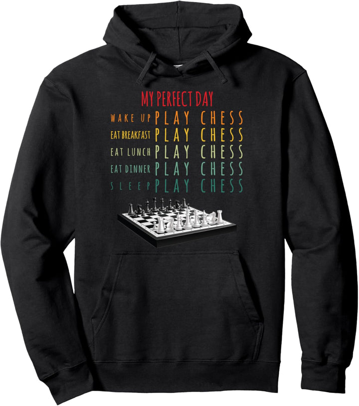 Mein perfekter Tag Schach spielen Lustiger Pullover Hoodie