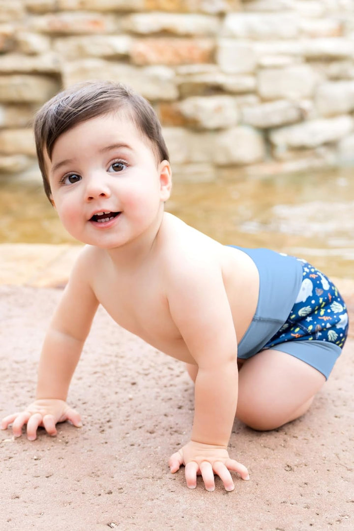 Splash About Happy Nappy Duo, Shark Reef Blue, 0-3 Months 0-3 Monate Shark Reef Blue, 0-3 Monate Sha
