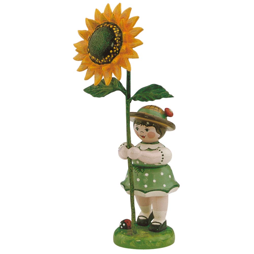 Hubrig-Volkskunst Blumenmädchen mit Sonnenblume * Höhe 11cm