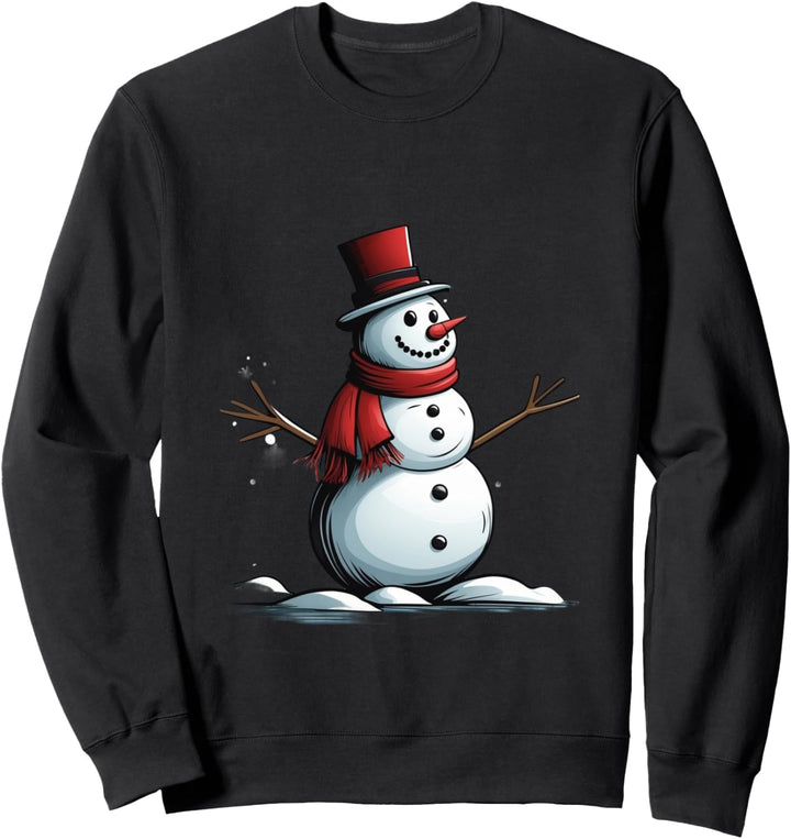 Weihnachtszauber Schneemann mit festlicher Mütze Sweatshirt