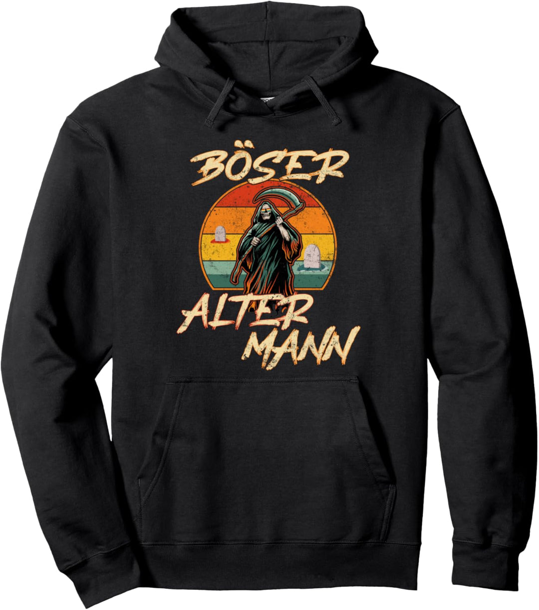 Böser alter Mann Shirt Sensenmann Totenkopf alter Mann Pullover Hoodie