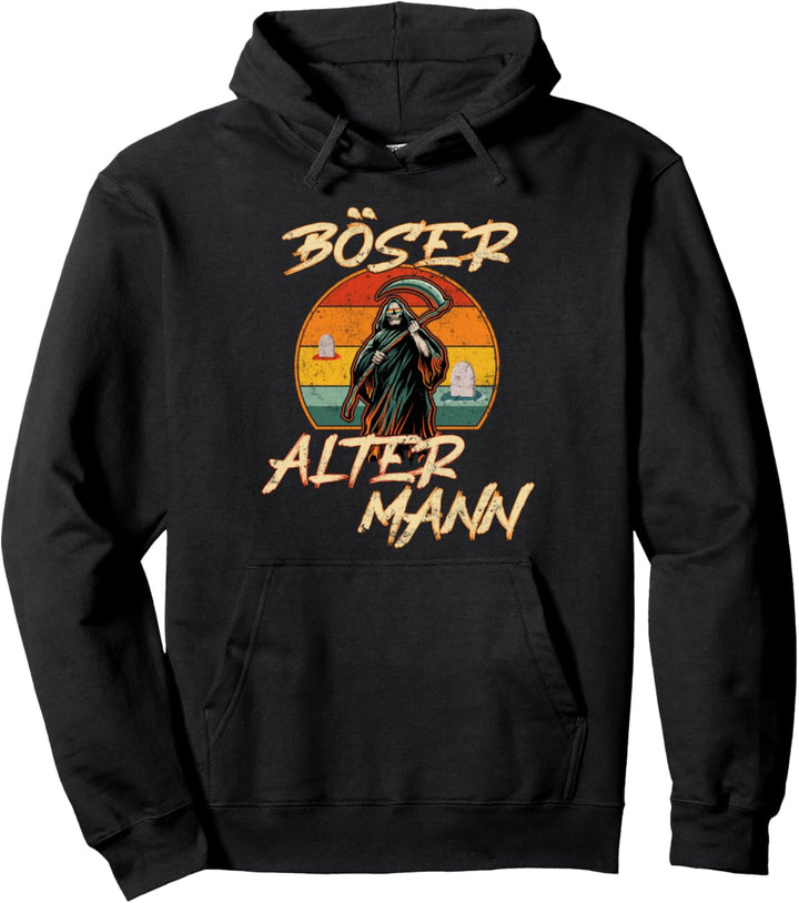 Böser alter Mann Shirt Sensenmann Totenkopf alter Mann Pullover Hoodie