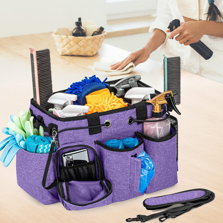LoDrid Grosser Professioneller Reinigung Tasche mit abnehmbarer Trennwand, Reinigung Tragetasche mit