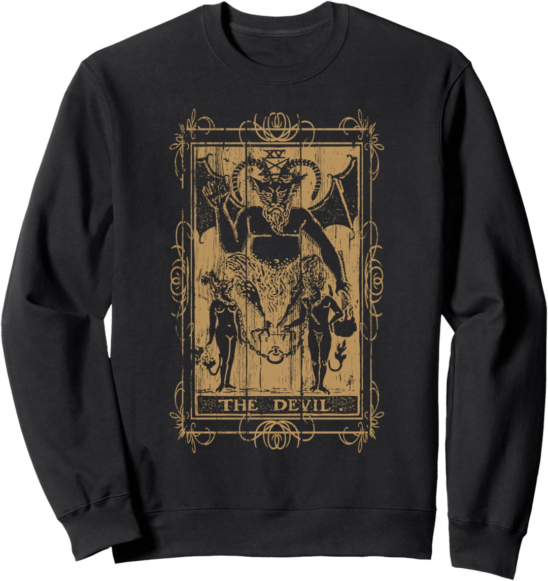 Goth Clothing Tarotkarte The Devil Witchy Occult Horror Sweatshirt