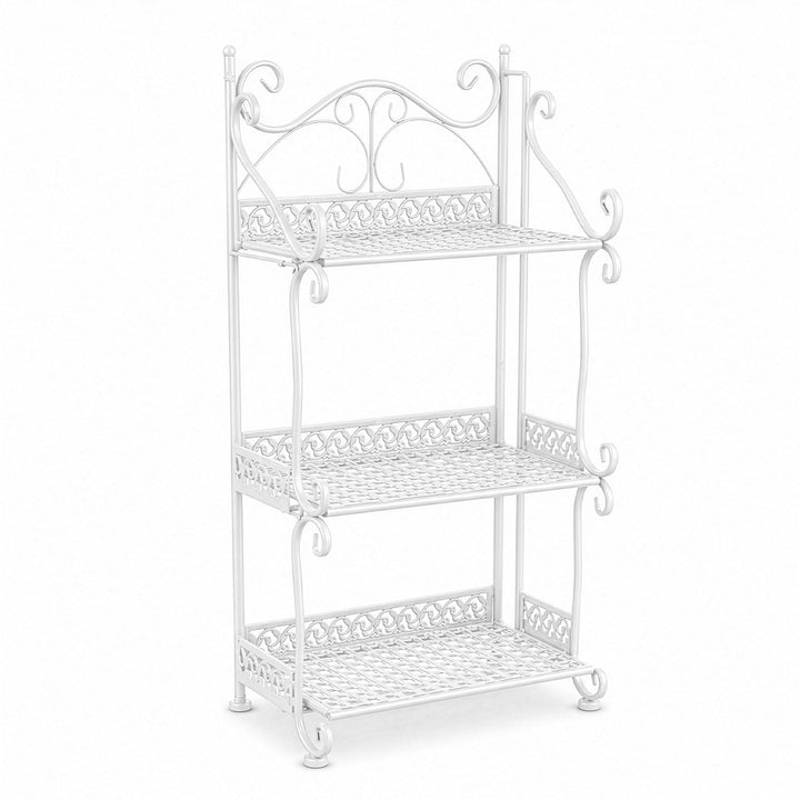 Zusammenklappbares Pflanzenregal aus Metall, Blumenständer im für Innen &amp; Aussen, Eisen-Regal für Ba