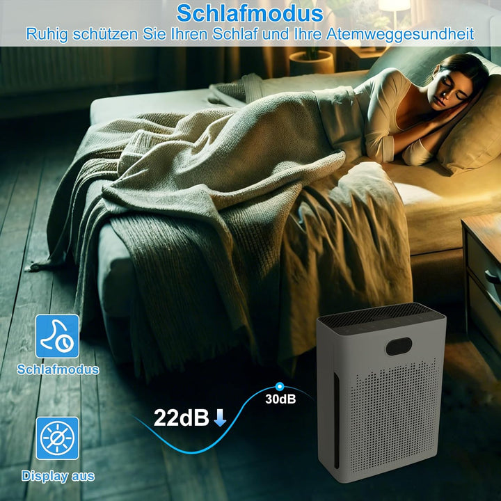 HEPA Luftreiniger,Air Purifier mit App-gesteuert&amp;PM2.5 LED-Anzeige,Schlafmodus bis zu 22 dB,CADR 250