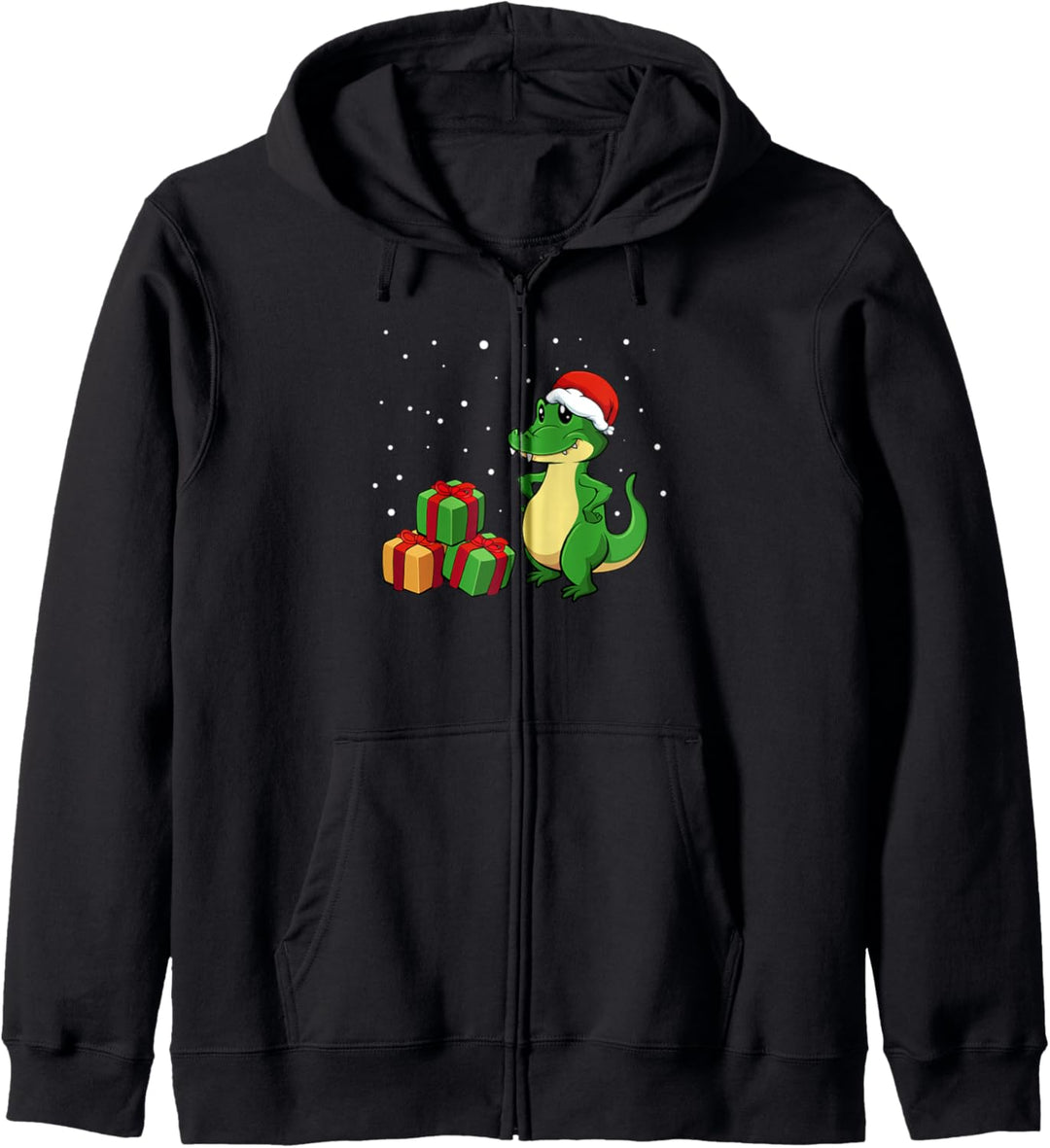 Weihnachtspyjama, Krokodil-Weihnachtsmannmütze, niedliches Tiermotiv, X-Mas S Kapuzenjacke