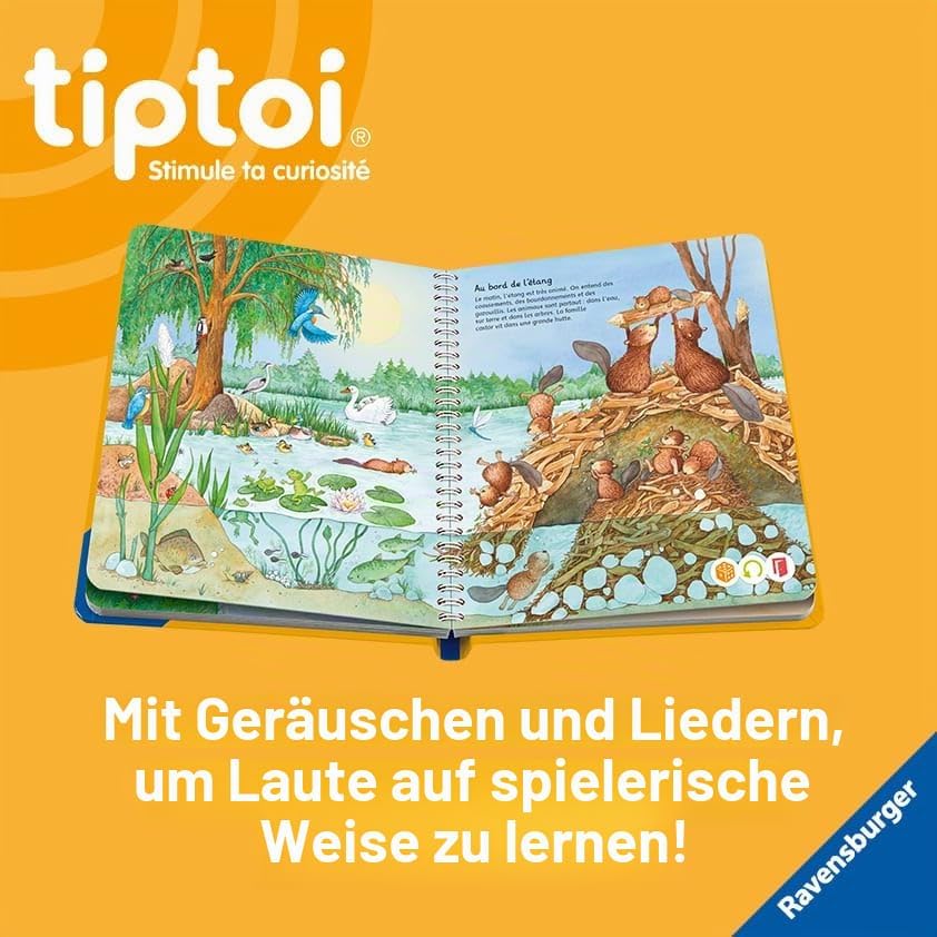 Ravensburger - tiptoi Starter Set Deluxe – Player + Ladestation + Buch Mein Bild der Wörter Die Tier