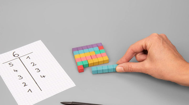 Montessori-Material Zahlenraum bis 100 inkl. Rechenstäbchen u. 100 Aufgabenkarten mit Selbstkotrolle