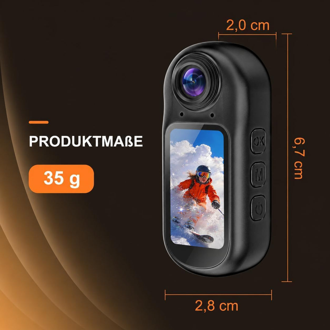 Mini Kamera Action Cam 4K 30FPS mit 32GB U3 Karte &amp; 1.5&