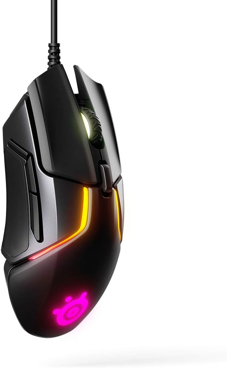 SteelSeries Rival 600 Gaming Maus, OLED-Display, Taktile Alarmierung, 16000 CPI, multicolor – schwar