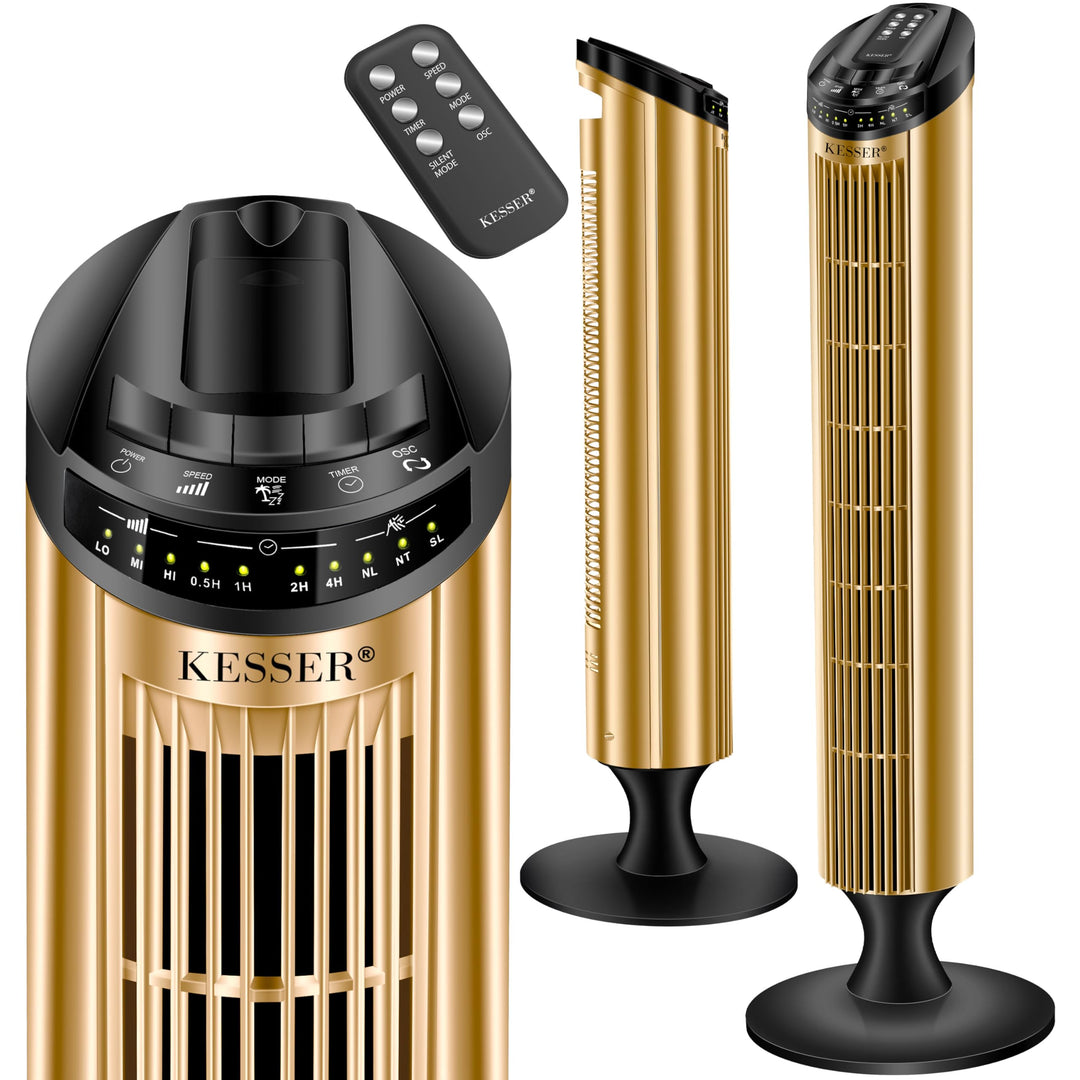 KESSER® Turmventilator mit Fernbedienung | 90° Oszillationswinkel | 3 Stufen | 90 cm |+ Timerfunktio