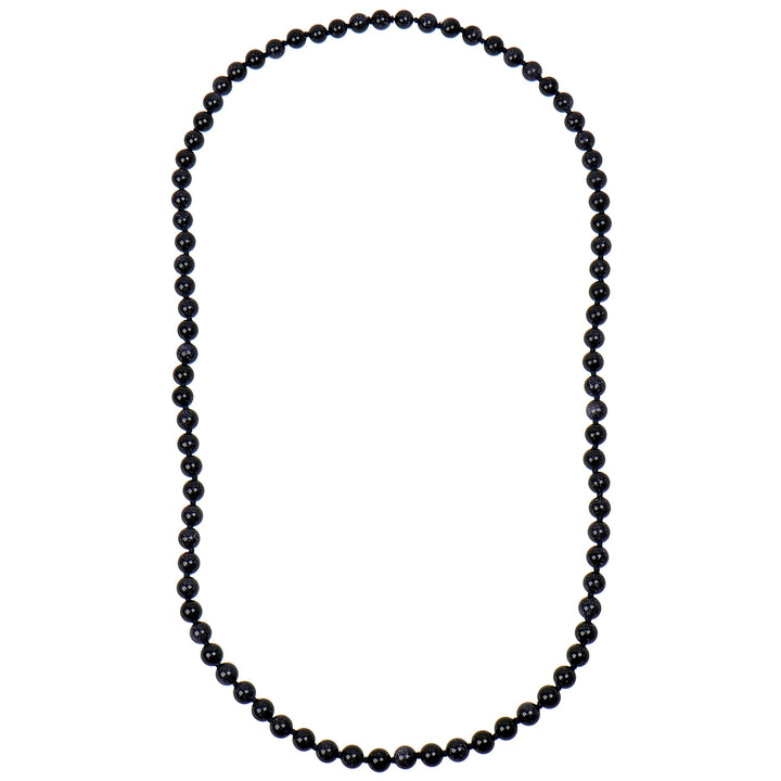 Edelstein Kette Damen 80 cm Endloskette 8 mm handgeknotet Blaufluss, Blaufluss