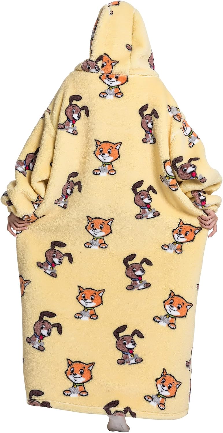 Verlängert Übergrosse Hoodie Decke,Decken Hoodie Damen mit Tasche und Kapuze,Superweiche und Warme K