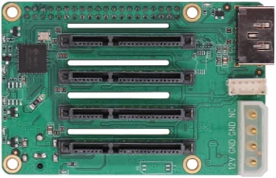 Raspberry Pi 5 Penta-SATA-Hut mit oberer Platine – bis zu 5 x SATA-Disks HAT