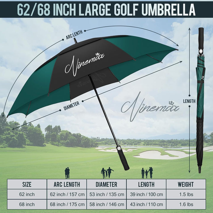 NINEMAX Golf Regenschirm Gross Sturmfest XL/XXL,Grosser Regenschirm Sturmfest | Stabil Golfschirm Gr