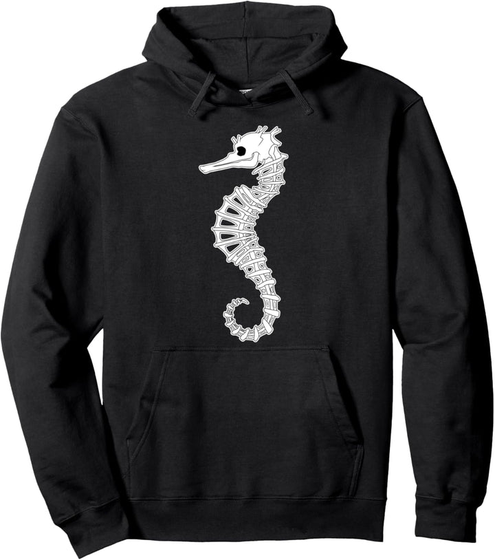 Skelett Seepferdchen für einen Wasser-Tier Horror Fan Pullover Hoodie