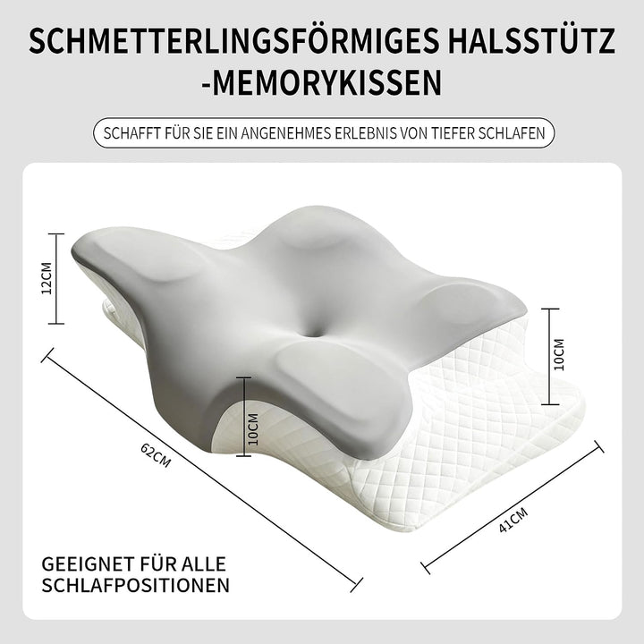 Ergonomisches Memory Foam Nackenkissen – Orthopädisches Kopfkissen mit Abnehmbarem Bezug, Perfekt fü