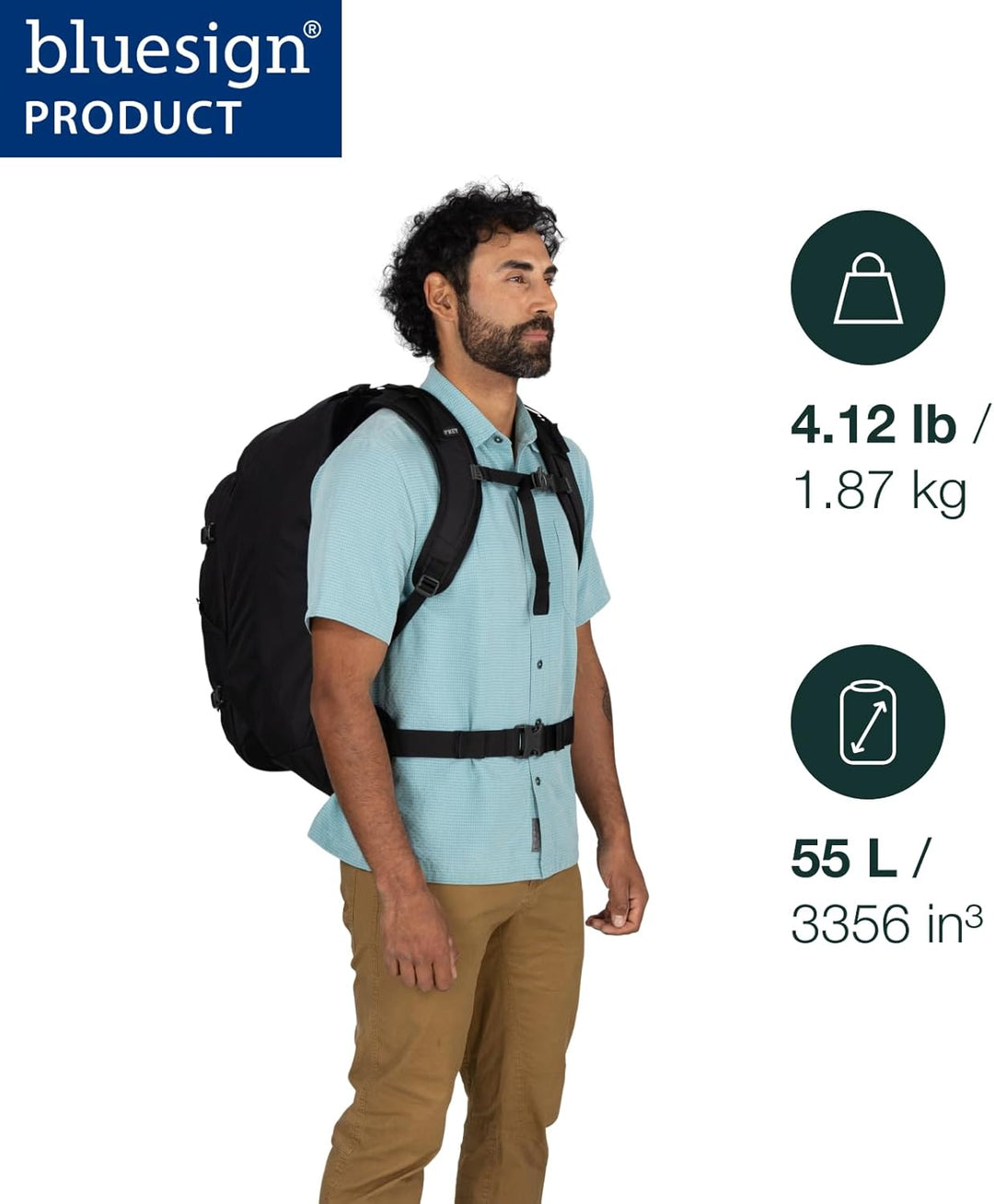 Osprey Herren Farpoint 55 Backpack O/S Deep Peyto, O/S Deep Peyto
