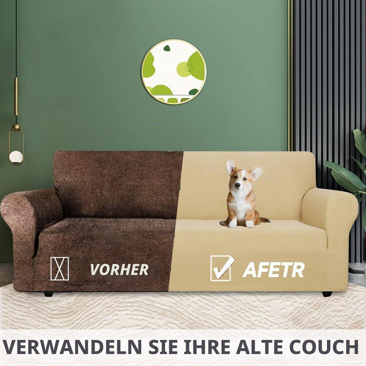 YSTELLAA High Stretch Sofa Überzug 4 Sitzer, Couch Bezug rutschfest, Universal Sofahusse Elastische,