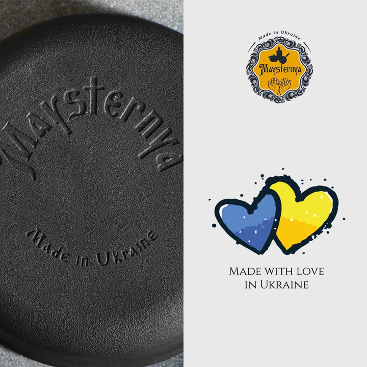 MAYSTERNYA Gusseisen Dutch Oven - Outdoor cooking - BBQ Bratpfanne Gusseisen - Schwarz (5 Liter), 5