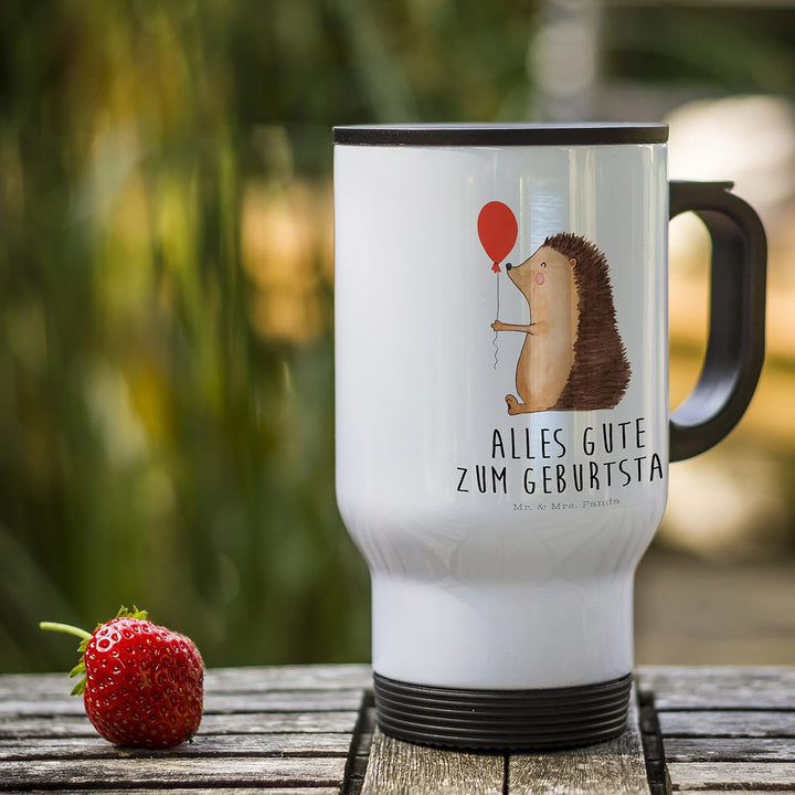 Mr. &amp; Mrs. Panda Thermobecher Igel Luftballon - Geschenk, Herzlichen Glückwunsch, Tiere, Tasse zum M