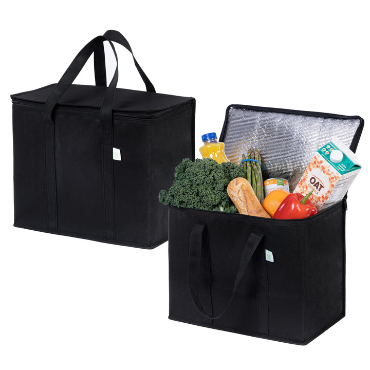 VENO 2-er Pack Wiederverwendbare Kühltasche, Isoliertasche, Einkaufstasche gross mit robuste Griffe,