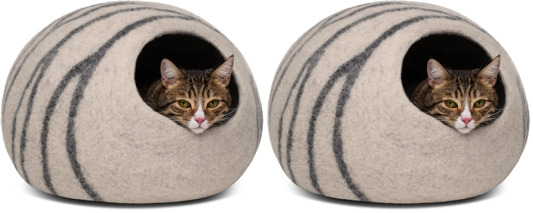 MEOWFIA Katzenbett aus Merinowolle – Handgefilztes, Umweltfreundliches Katzenbett für Katzen &amp; Kätzc