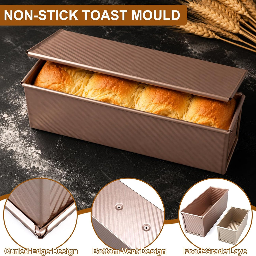 3er Toastbrot Backform mit Deckel 1000g 450g 350g Antihaft Karbonstahl