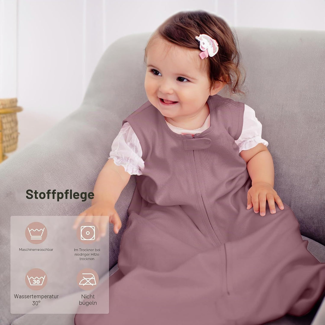 Babyschlafsack aus Bio-Baumwolle 0.5 TOG Sommer Schlafsack 2er-Pack Leicht (0.5 TOG) M (6-12 M) II A
