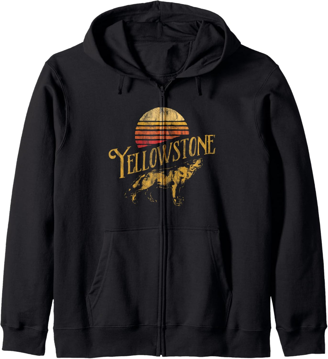 Howling Wolf Yellowstone National Park Sunset Graphic Kapuzenjacke