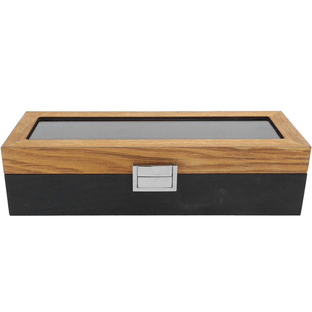 Zerodis Uhrenbox, Uhrenbox Massivholz 6 Slot Display Aufbewahrungskoffer Einfacher Klassischer Vinta