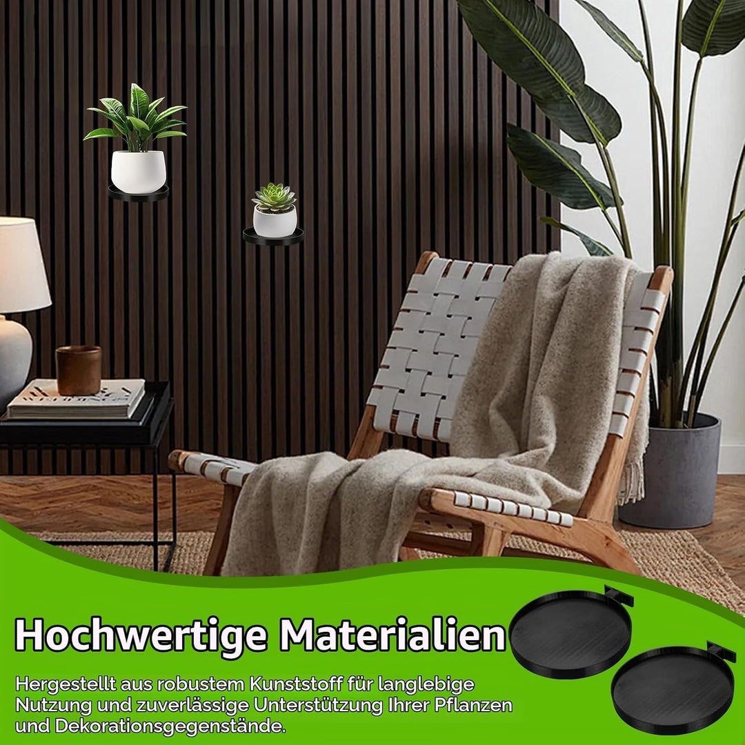 2 Stück Pflanzentablett Pflanzenhalter Rund Akustikpaneele Zubehör Ohne Bohren Regal für Akustikpane