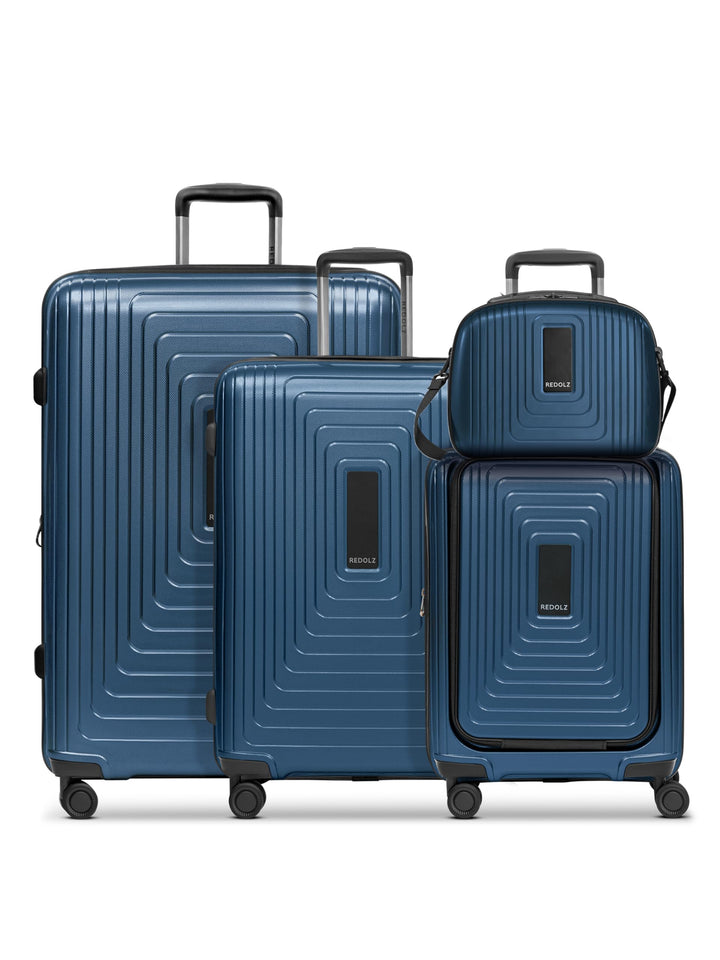 REDOLZ Hartschalen Koffer-Set-4-teilig | S 55 cm (ohne Laptopfach) + M 66 cm + L 77 cm + Beauty-Case