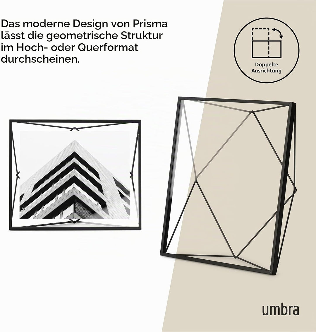 Umbra Prisma 20.3x25.4 cm Bilderrahmen - Wand- und Tisch Fotorahmen für Bilder, Kunstdrucke, Illustr