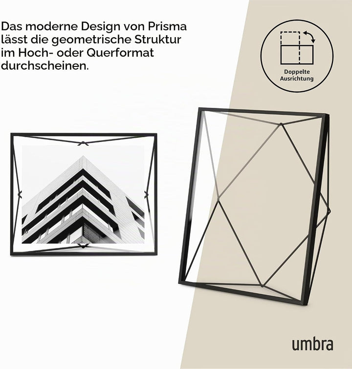 Umbra Prisma 20.3x25.4 cm Bilderrahmen - Wand- und Tisch Fotorahmen für Bilder, Kunstdrucke, Illustr