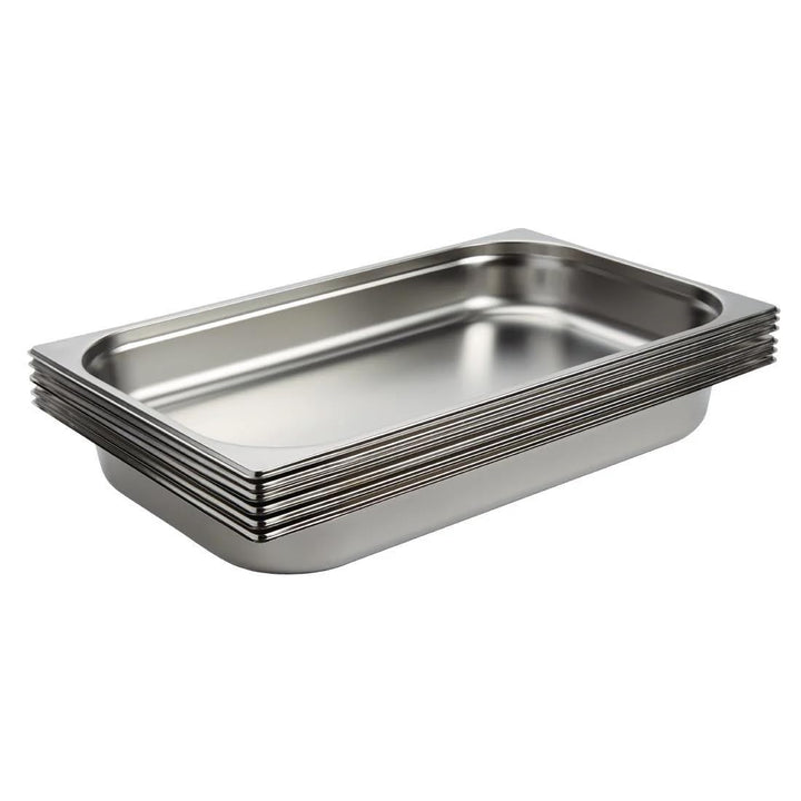 Vogue Gastronorm-Pfanne 1/1, Edelstahltablett, Tiefe: 65 mm, Fassungsvermögen: 9 Liter, Behälter für