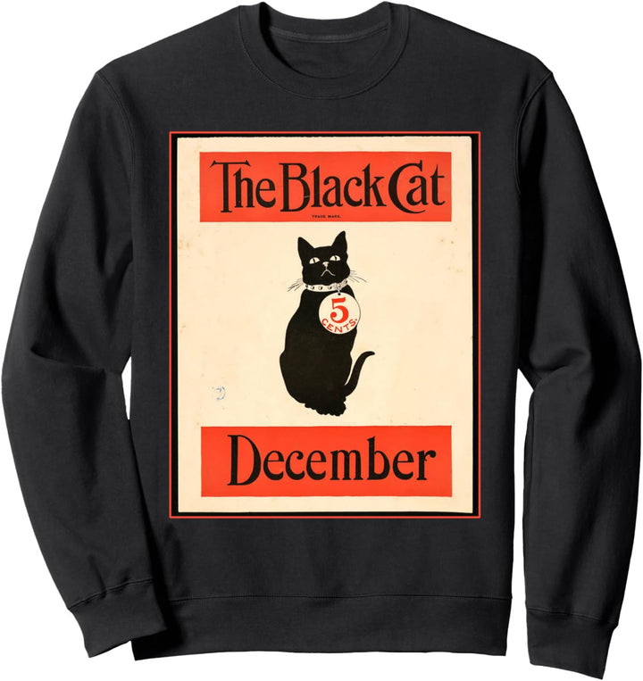 Die schwarze Katze 5 Cent Dezember Retro Vintage Sweatshirt