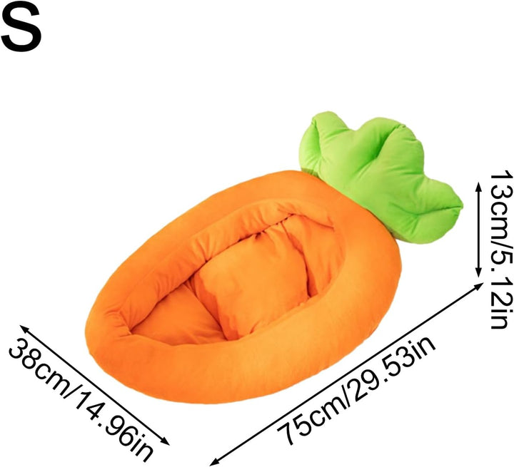 Soft Animal Nest, Carrot-Shaped Cat Bed, Plush Sleeping Pad with Comfortable Cushion Feature, Pet Ac