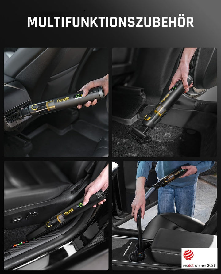 Fanttik Slim V10 Apex Kabelloser 4-in-1 Auto &amp; Mini-Handstaubsauger mit 19000 Pa Saugkraft, Smarter