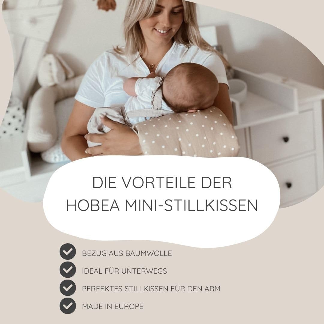 HOBEA-Germany Ministillkissen für unterwegs, Modell: Musselin hellgrau, Musselin Hellgrau