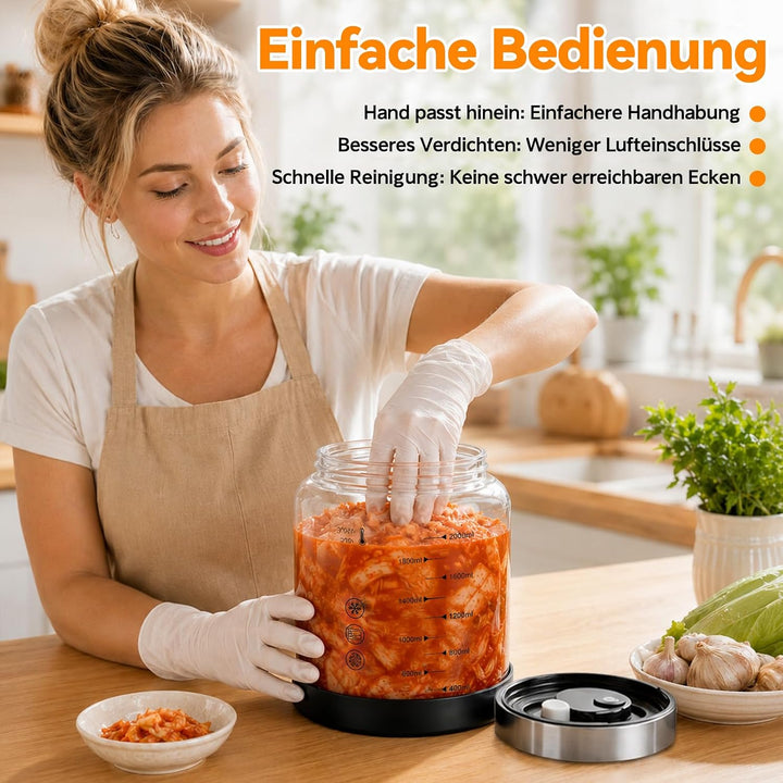 2L Fermentierglas mit Deckel, Kefir Glas Fermentiergläser mit Gärventil, BPA-freies, mit Präzisionsw