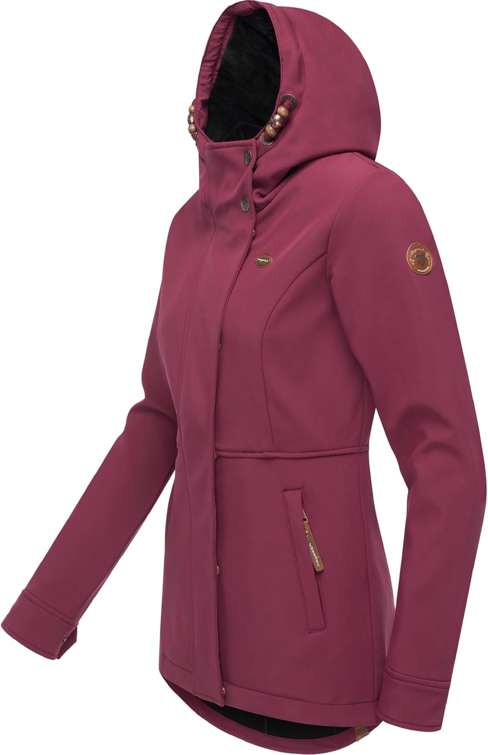 Ragwear Damen Sotfshelljacke Übergangsjacke mit Teddyfleece-Kapuze Yba Intl XS-6XL S Wine25, S Wine2